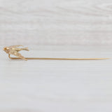 Light Gray Antique Bird Stickpin 14k Bird 10k Pin Yellow Gold As Is