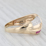 0.72ctw Sapphire Ruby Diamond Ring 14k Yellow Gold Size 11.5 Men's