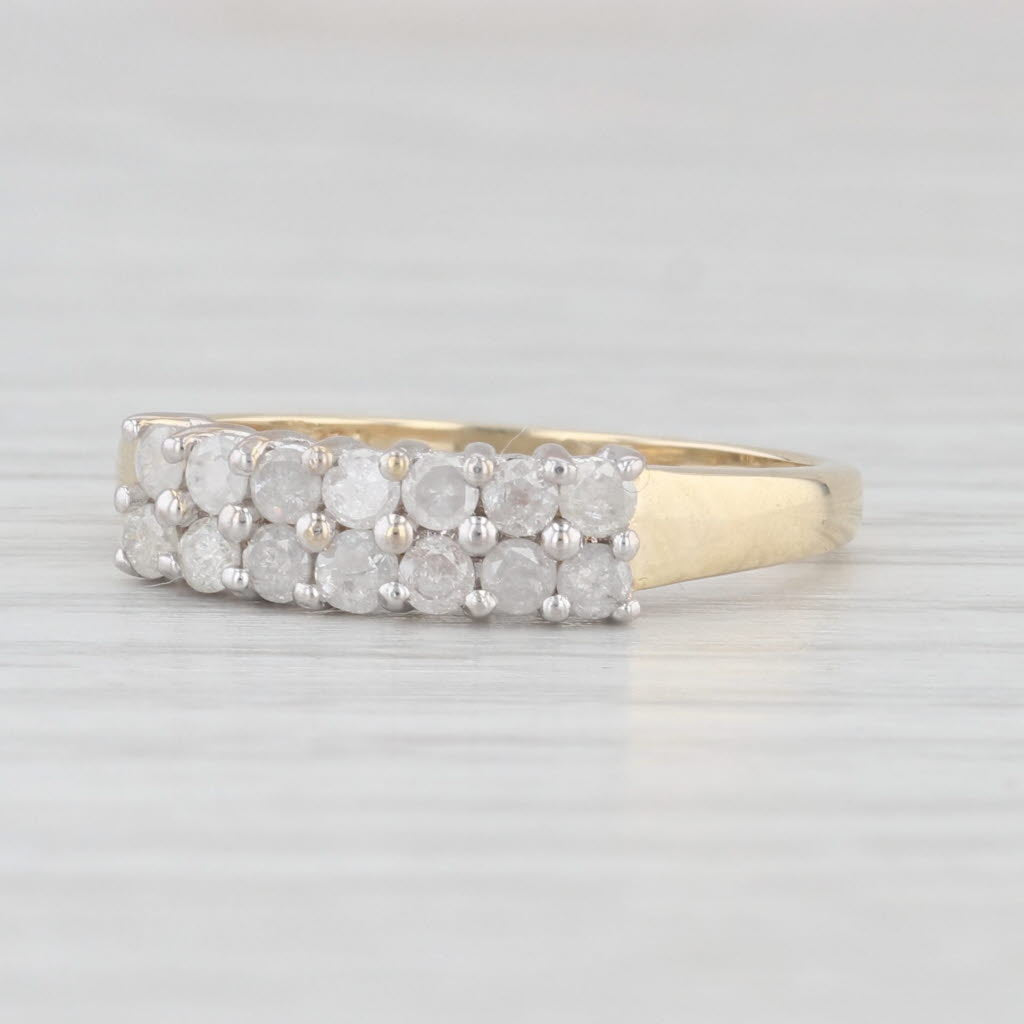 Light Gray 0.40ctw Diamond Wedding Anniversary Ring 10k Yellow Gold Size 7 Stackable