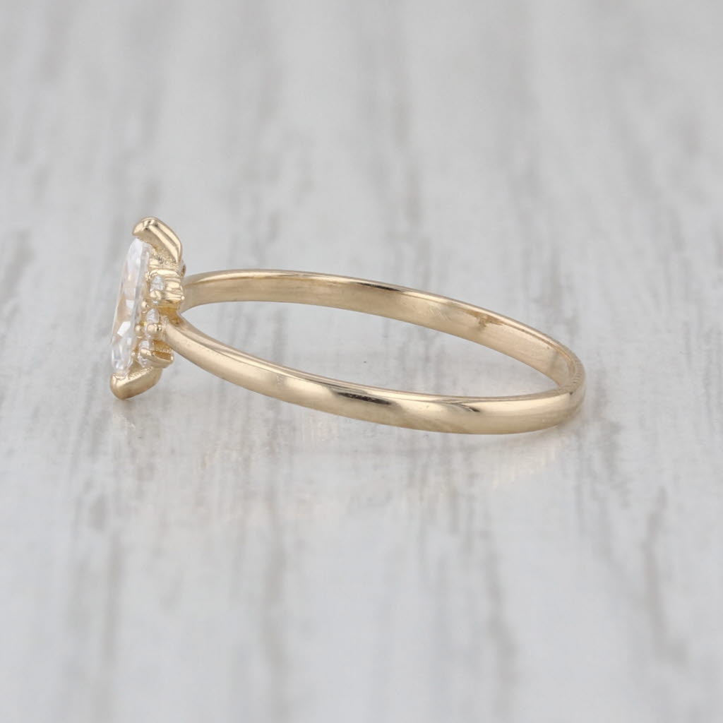 0.23ctw Moissanite Marquise Ring 14k Yellow Gold Size 5 Engagement Promise