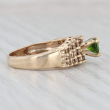 Light Gray 1.32ctw Green Chrome Diopside Champagne Diamond Ring 10k Yellow Gold Size 6