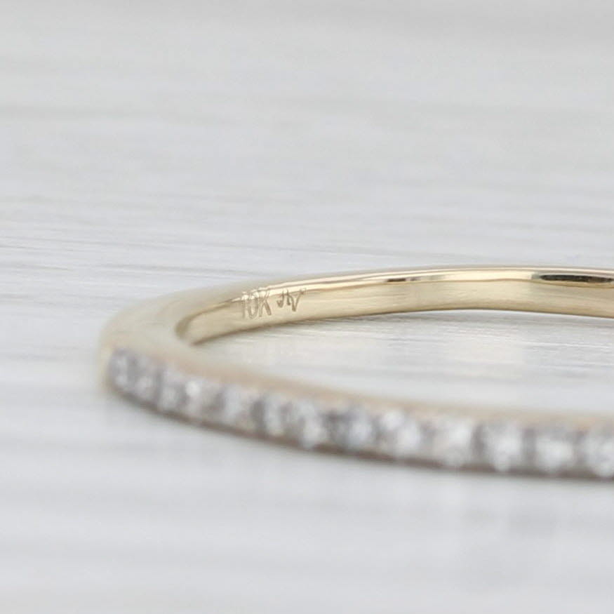 Light Gray Diamond Wedding Band 10k Yellow Gold Size 8 Stackable Ring