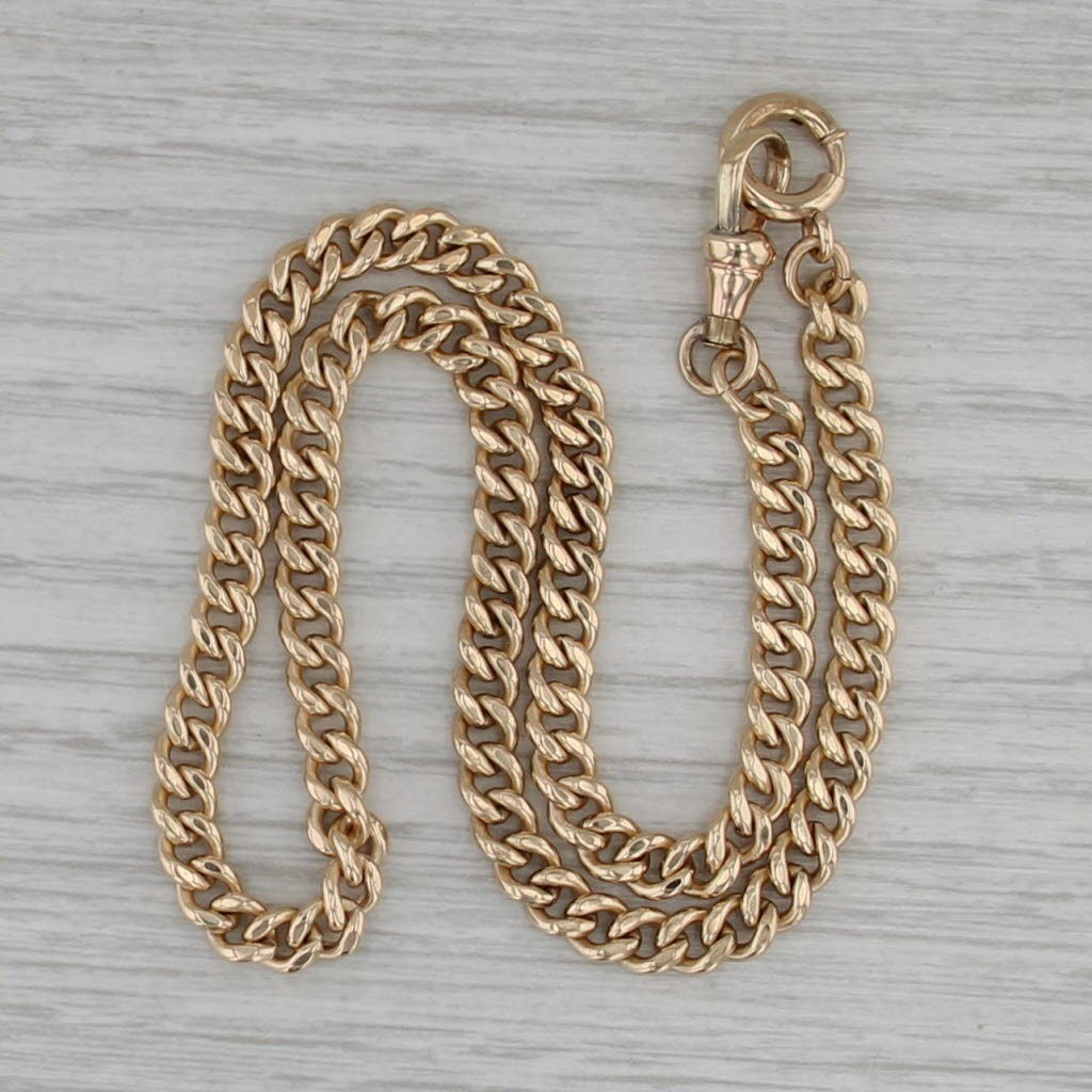 Curb Chain Watch Chain Short Necklace 13.75" 4.8mm 1/20 12k Gold Filled