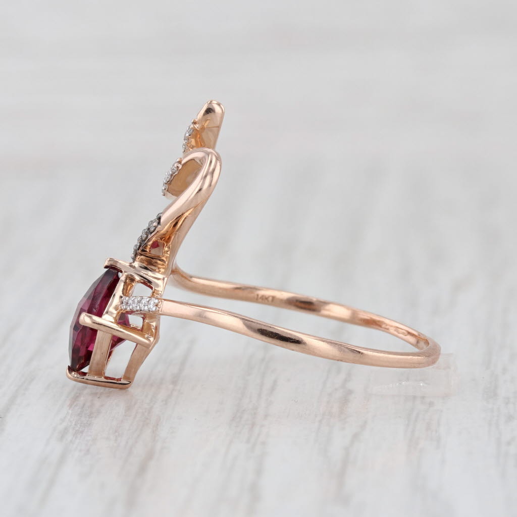 Le Vian 1.91ctw Raspberry Garnet Diamond Snake Ring 14k Rose Gold Size 9.75