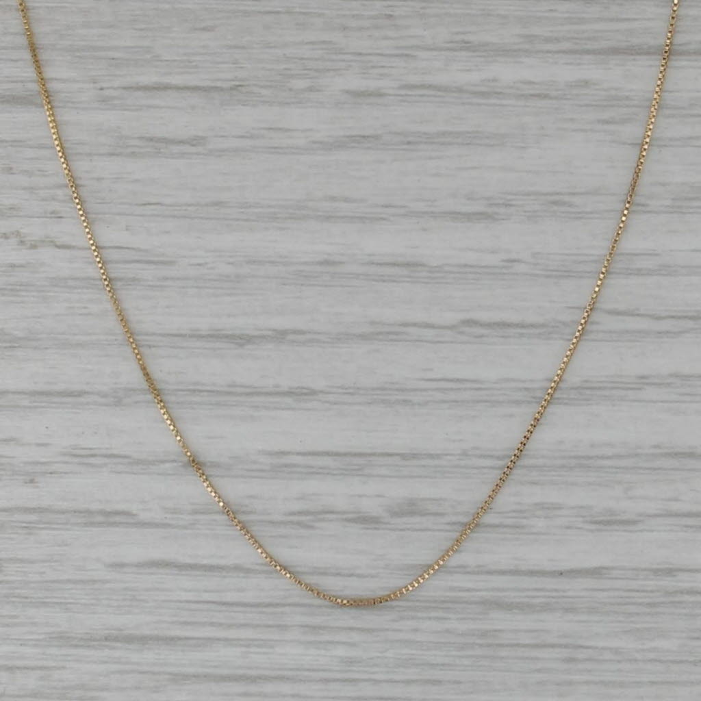 19" 0.5mm Box Chain Necklace 10k Yellow Gold Italian