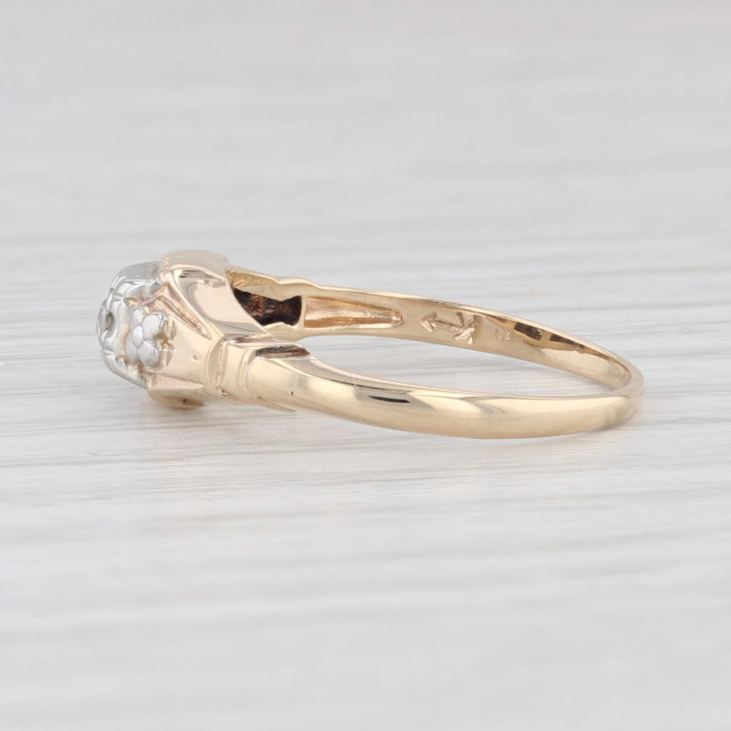 Light Gray Vintage Diamond Solitaire Ring 14k Yellow Gold Size 6