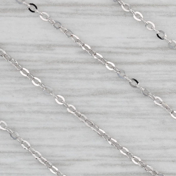 New 0.19ctw Diamond Fringe Pendant Necklace 14k White Gold 16-18" Cable Chain