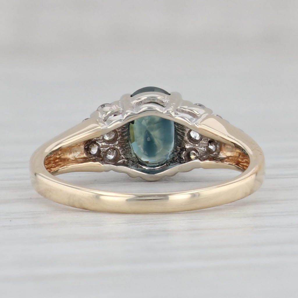 Gray 1.20ctw Oval Blue Sapphire Diamond Ring 14k Yellow Gold Size 5.25