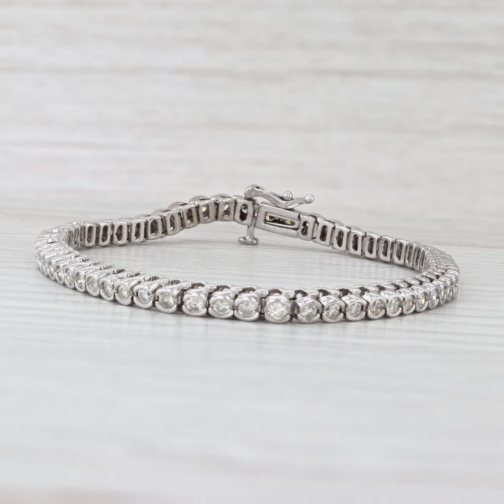 2.50ctw Diamond Tennis Bracelet 14k White Gold 7" 3.6 mm