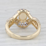New Opal Tanzanite Diamond Ring 10k Yellow Gold Size 8.25 Cocktail
