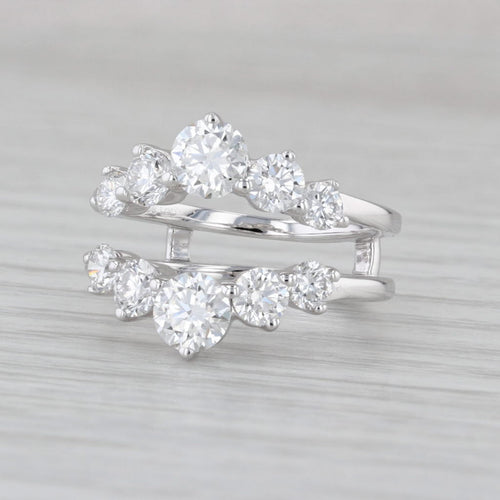1.95ctw Lab Created Diamond Ring Jacket Guard Enhancer Wedding Bridal 14k Gold