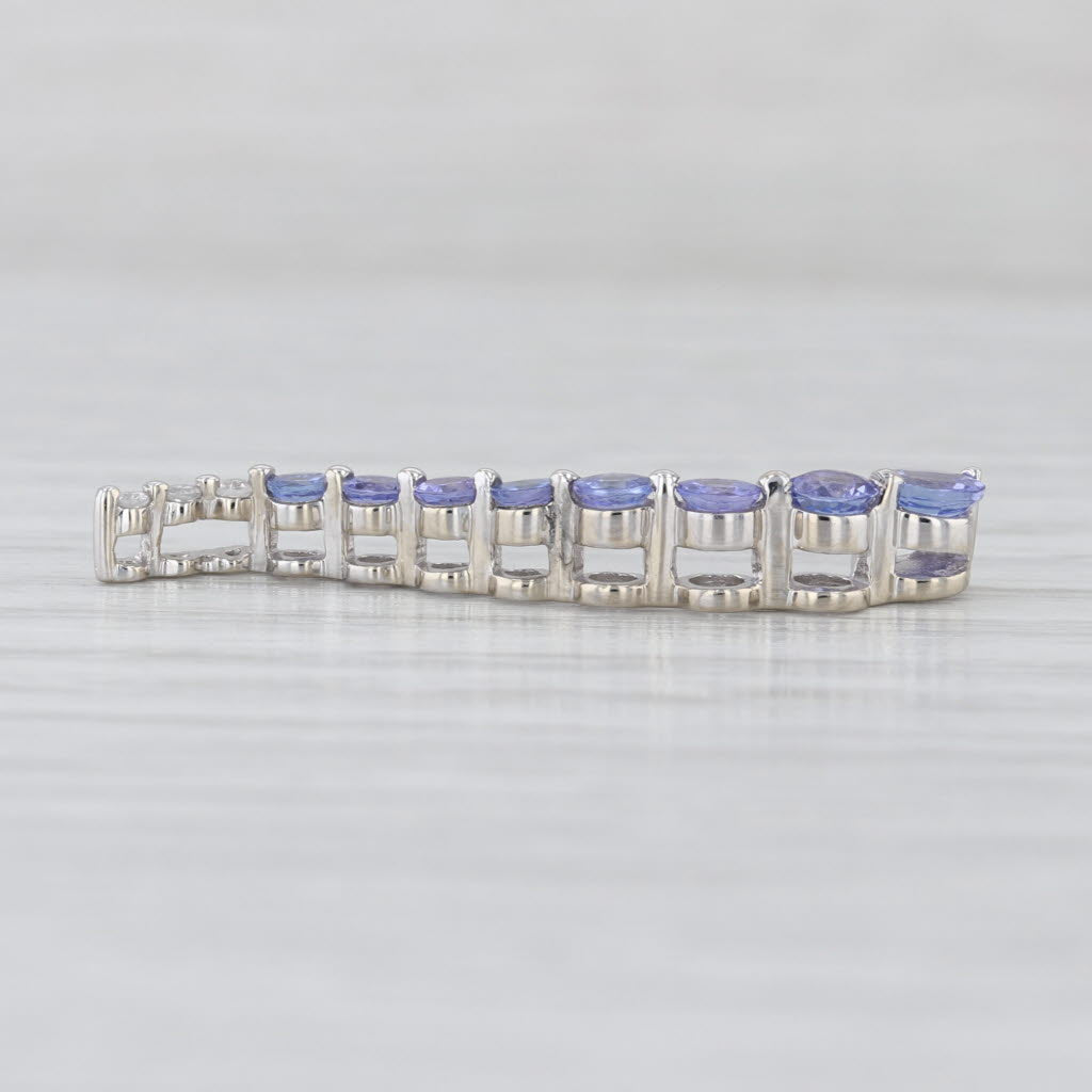 0.93ctw Tanzanite Diamond Journey Pendant 14k White Gold