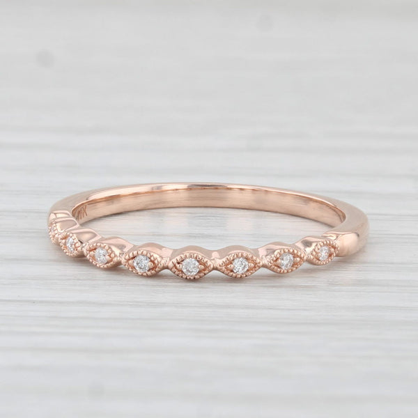 Diamond Stackable Ring 10k Rose Gold Wedding Band Size 7