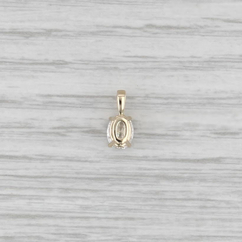 New 0.59ct Oval Diamond Solitaire Pendant 14k Yellow Gold Small Drop