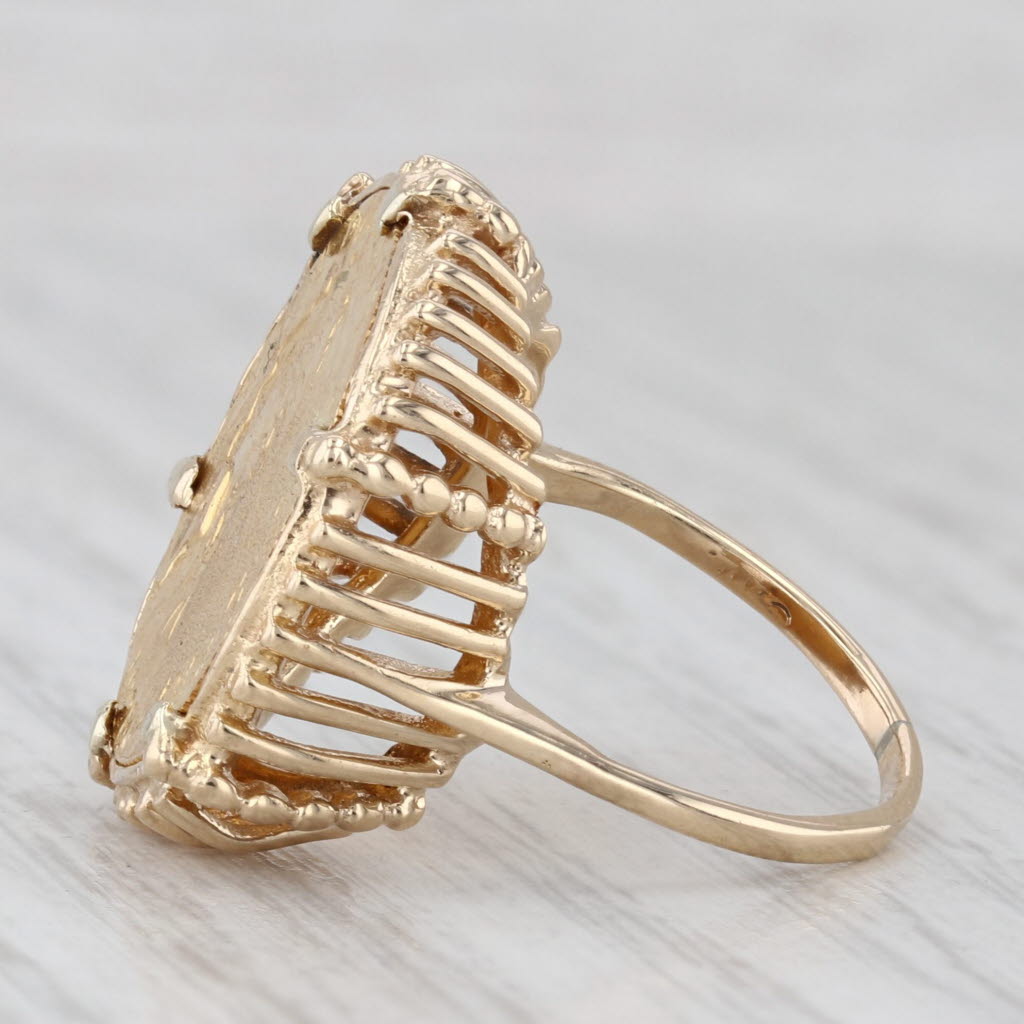 Light Gray 1928 Gold American Eagle Indian Head Coin Ring 10k 900 Yellow Gold $2.50