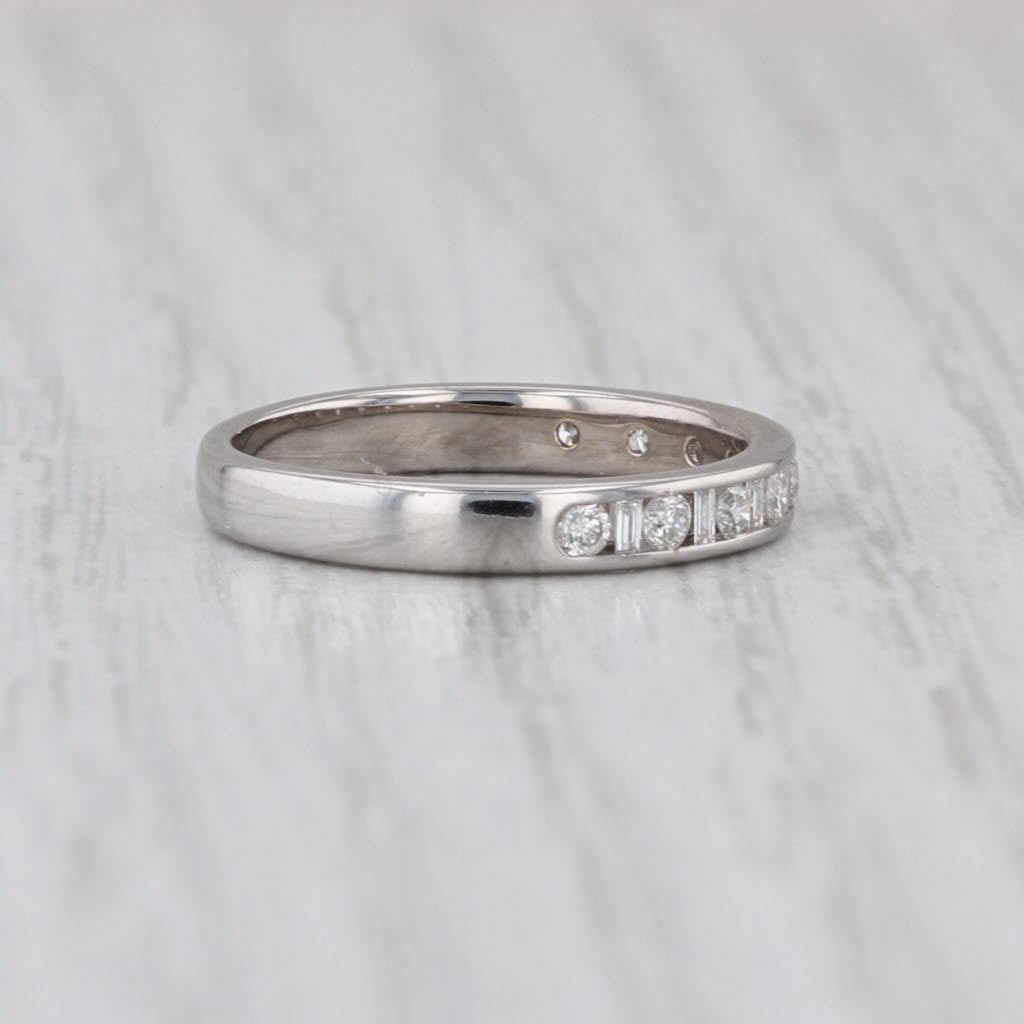 0.30ctw Diamond Wedding Band 14k White Gold Size 4.75 Stackable Ring