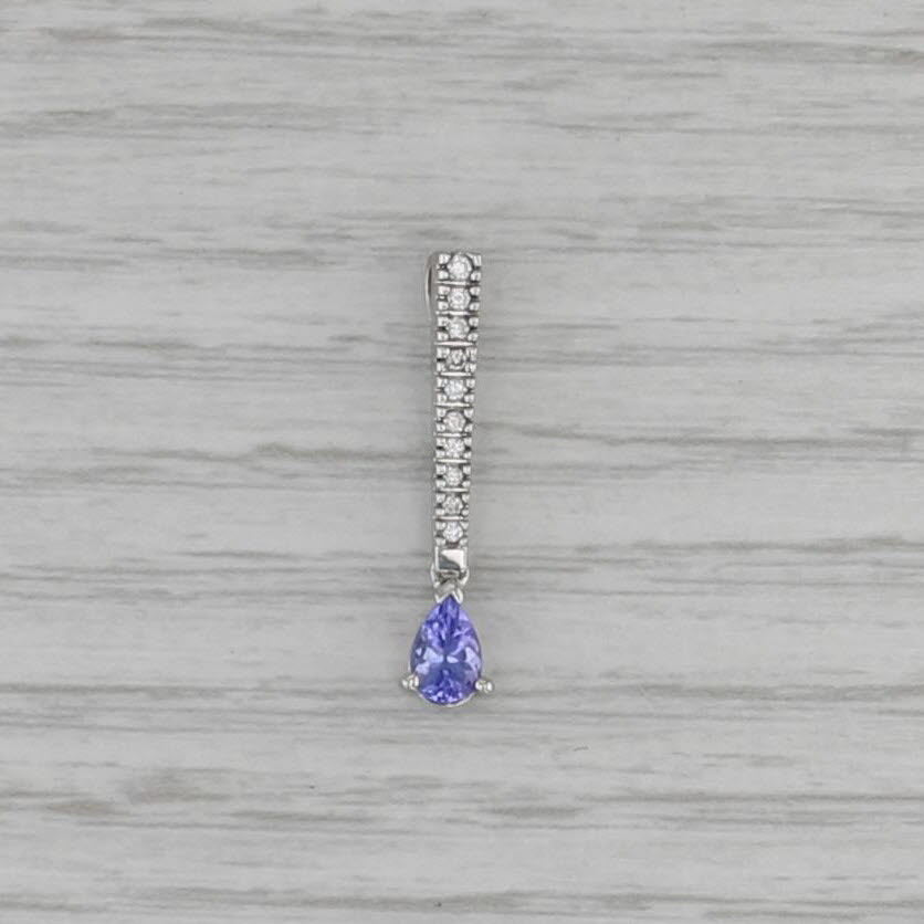 0.52ctw Tanzanite Diamond Journey Pendant 14k White Gold