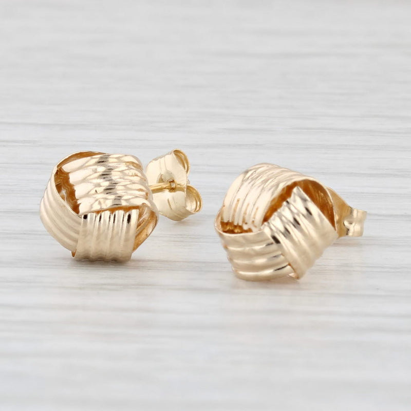 Small Knot Stud Earrings 14k Yellow Gold