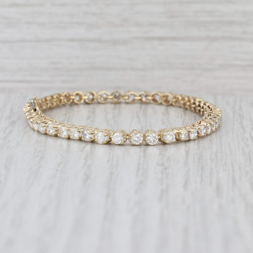 4.40ctw Diamond Tennis Bracelet 10k Yellow Gold 6.75" 3.6mm