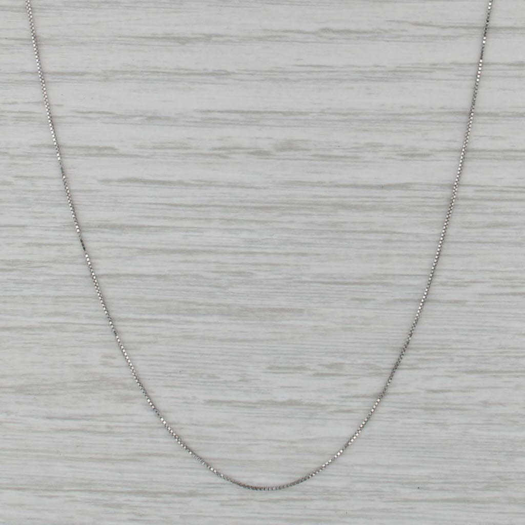 Box Chain Necklace 10k White Gold 18.5" 0.5mm