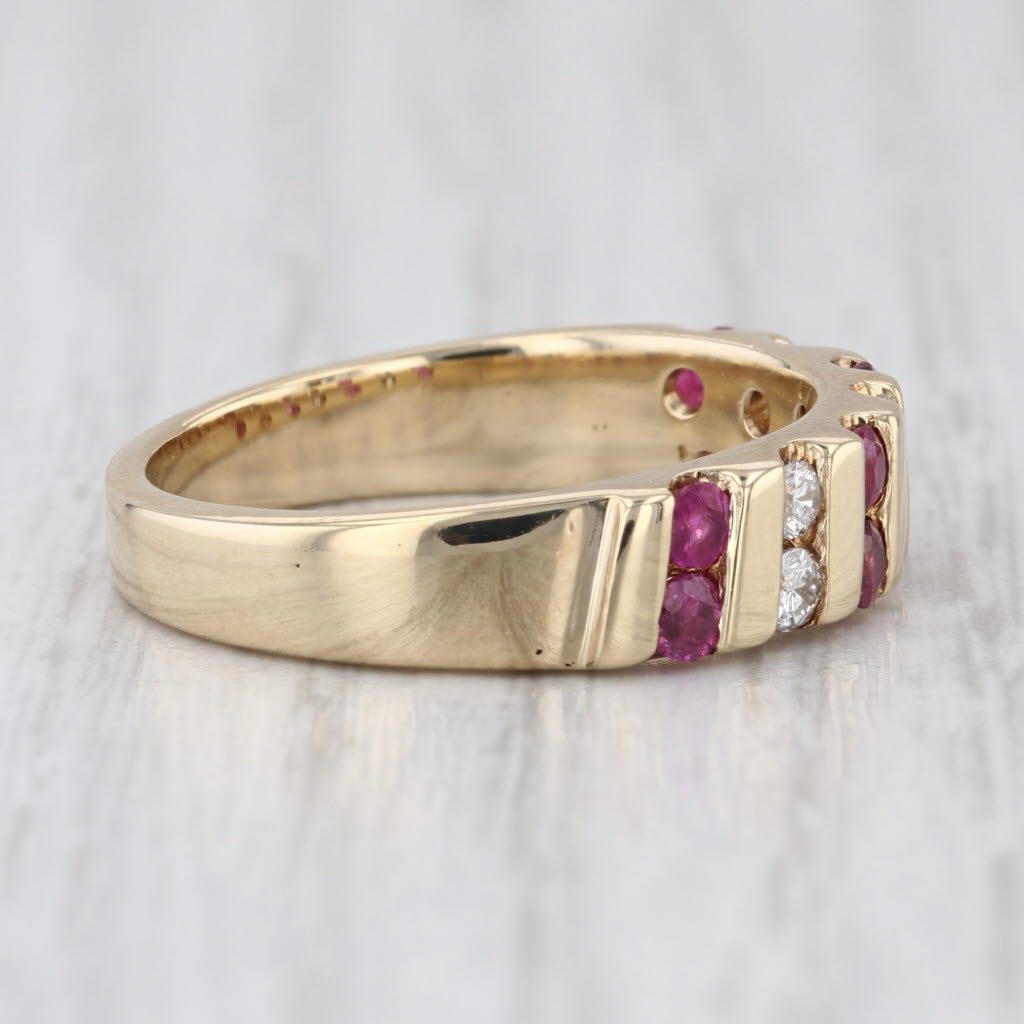 0.74ctw Ruby Diamond Ring 14k Yellow Gold Size 8.25 Stackable