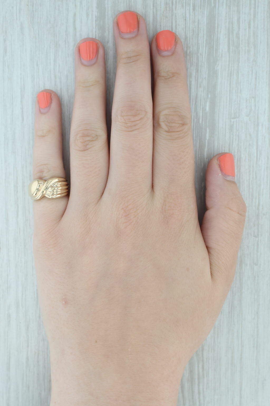 Knot Bypass Ring 10k Yellow Gold Size 5.5 Statement