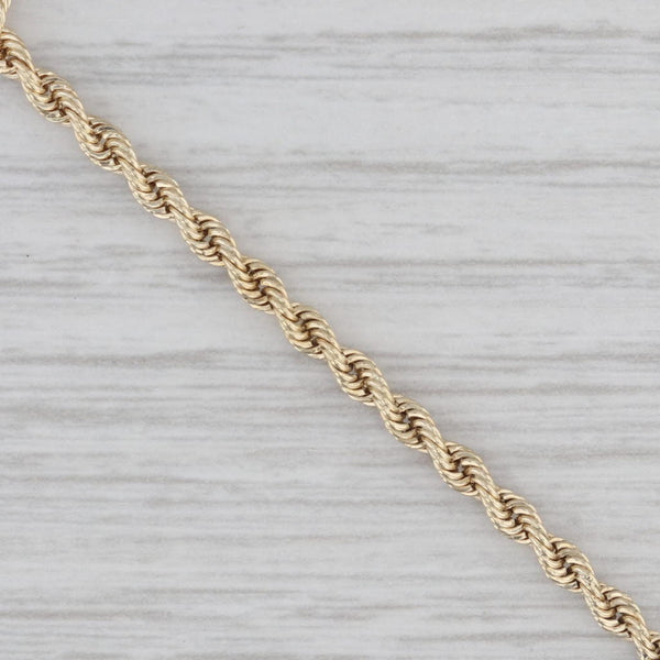 Rope Chain Bracelet 14k Yellow Gold 6.5" 2.5mm