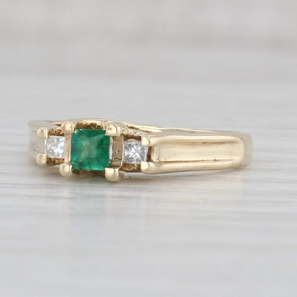 Light Gray 0.30ctw Emerald Diamond Ring 10k Yellow Gold Size 7 Engagement