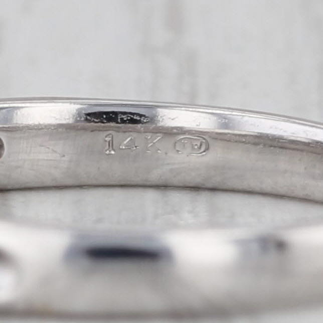 0.24ctw Channel Set Diamond Wedding Band 14k White Gold Size 7.5 Stackable Ring