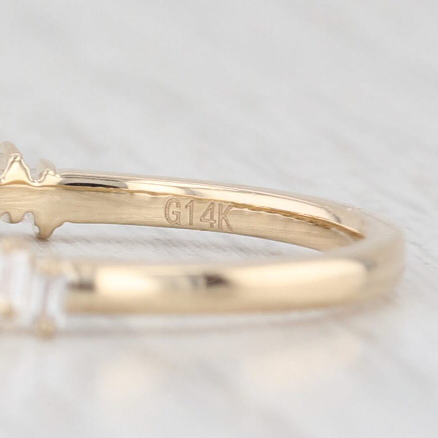 Light Gray New 0.30ctw Diamond Wedding Band 14k Yellow Gold Stackable Anniversary Ring 6.75