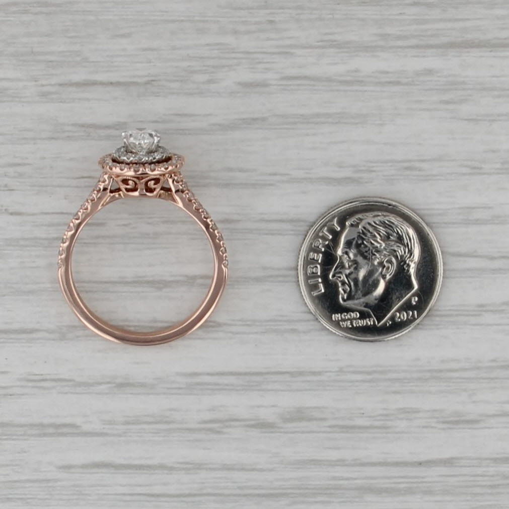 Neil Lane 1.32ctw Diamond Halo Engagement Ring 14k Rose White Gold Size 6.75