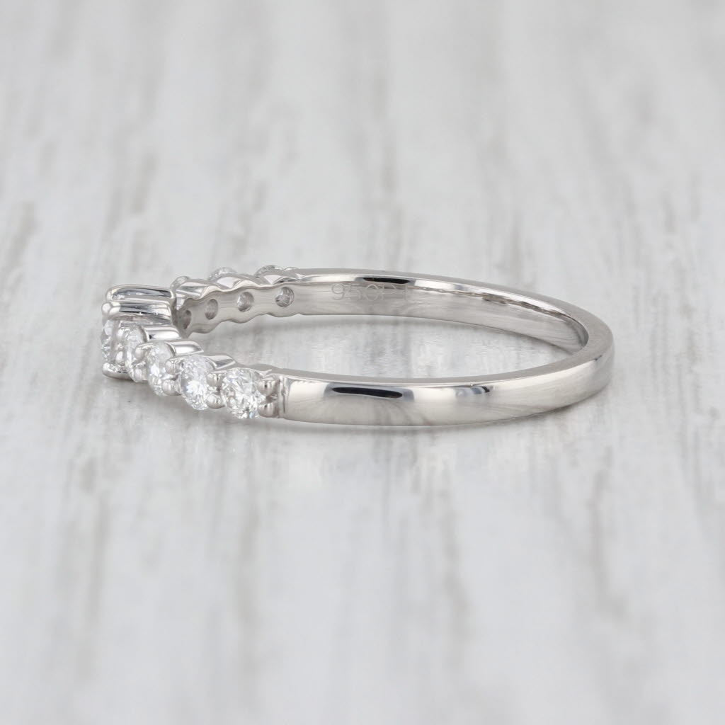 0.39ctw Diamond Wedding Anniversary Band 950 Platinum Size 7.25 Stackable COA