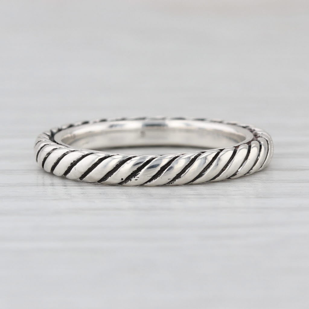 David Yurman Classic Cable Chain Ring Sterling Silver Size 6.25 Band Stackable