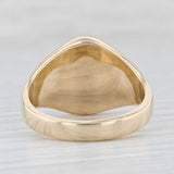 Light Gray Onyx Men's Ring 14k Yellow Gold Size 13.75 Oval Cabochons Solitaire Solid Back