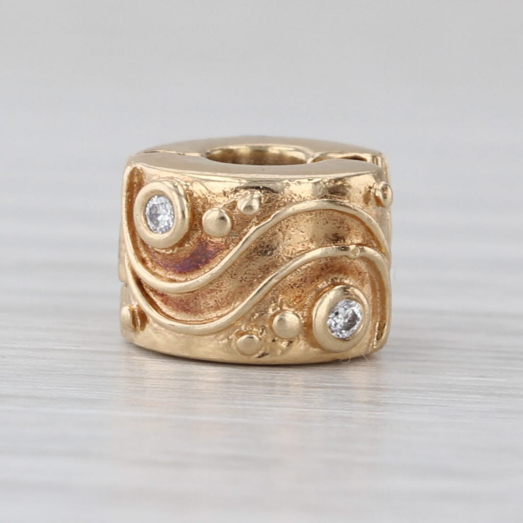 Pandora Babbling Brook Clip 750418D 14k Yellow Gold Diamond Charm