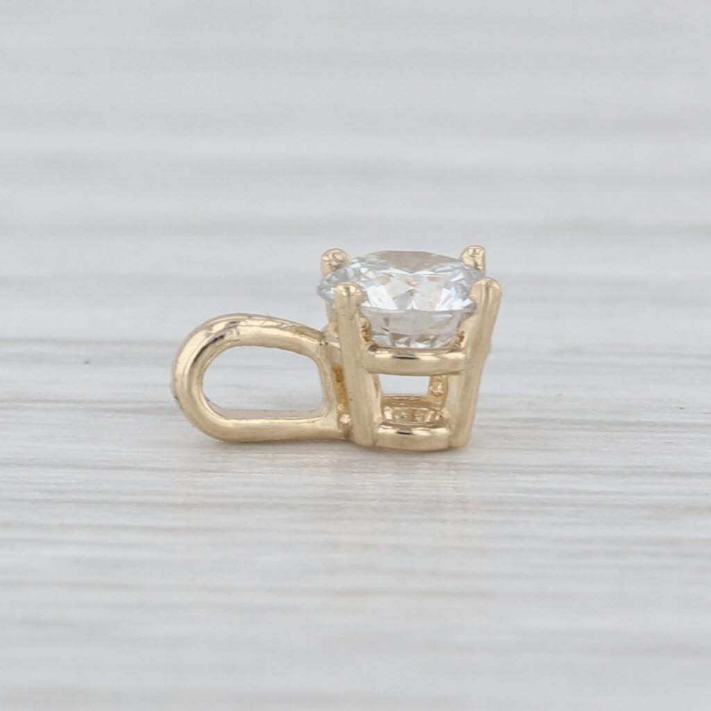 New 0.34ct G VS2 Diamond Round Solitaire Pendant 14k Yellow Gold Small Drop