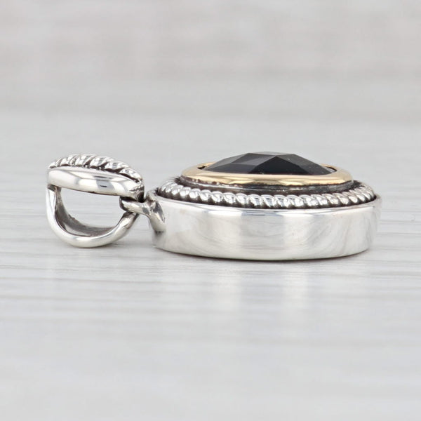 Light Gray 3.50ct Oval Smoky Quartz Pendant Sterling Silver 18k Gold