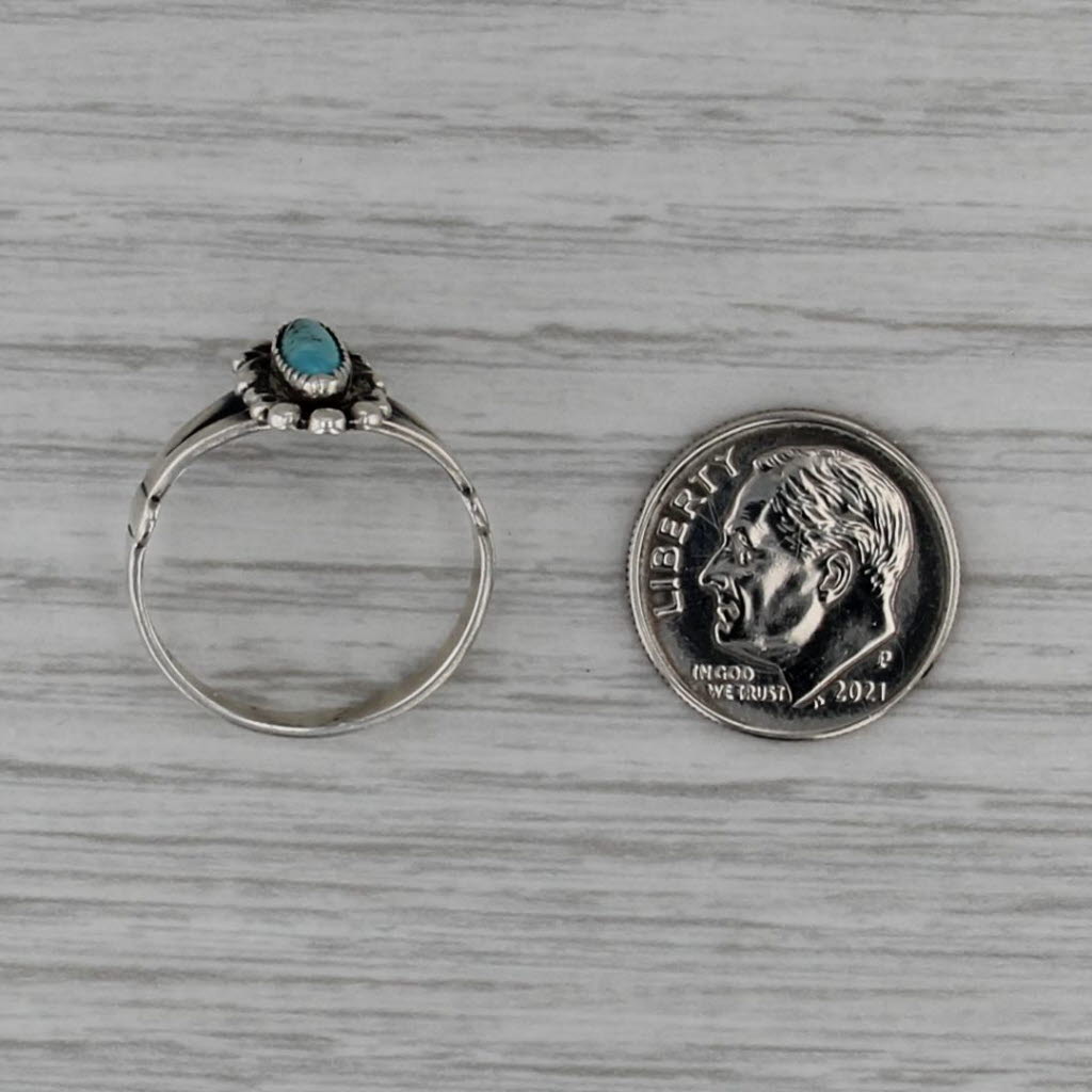 Vintage Native American Turquoise Ring Sterling Silver Size 7.25