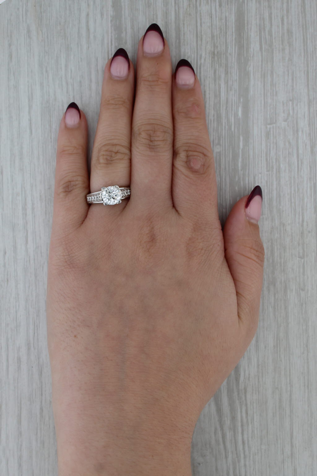 2.47ctw Round Diamond Engagement Ring Platinum Size 6.25 GIA Cathedral Band