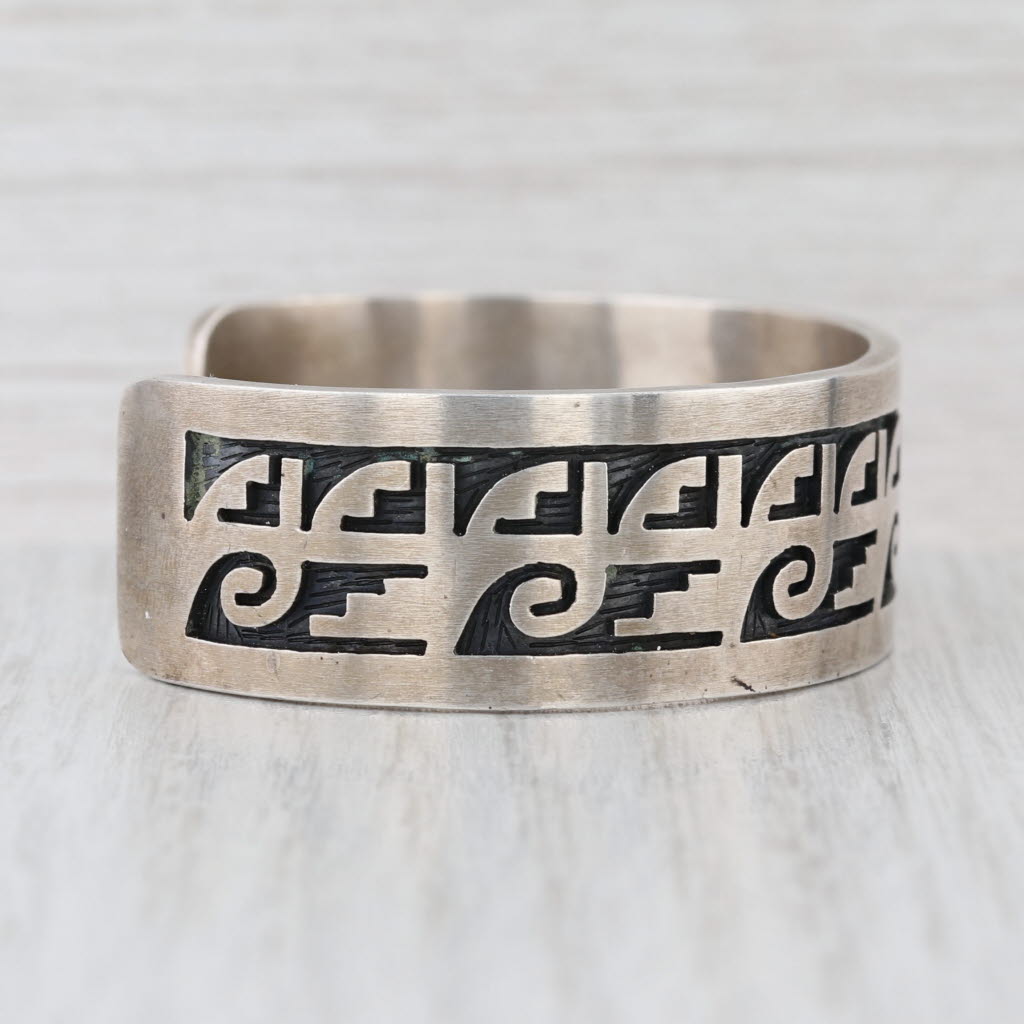 Lymann Nasyestewa Vintage Hopi Cuff Bracelet Sterling Silver Native American