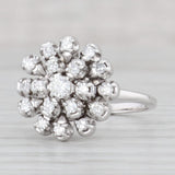 0.39ctw Diamond Cluster Ring 14k White Gold Size 5.5 Engagement