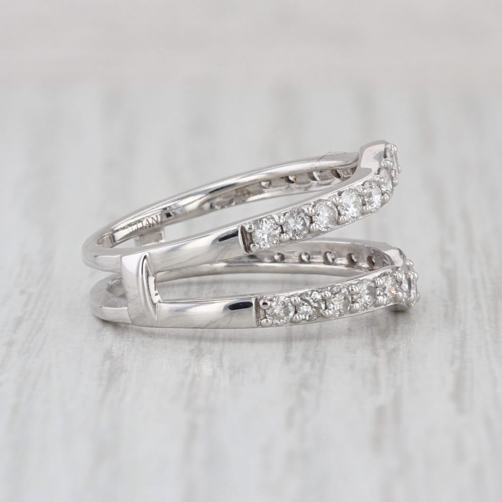 0.88ctw Diamond Ring Jacket Guard Wedding Band 14k White Gold Size 8.5