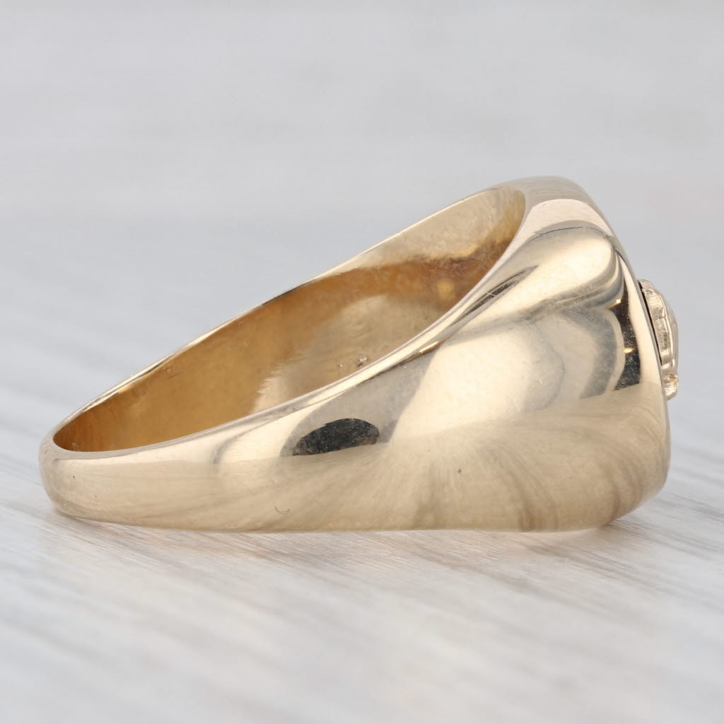 Vintage Ford Mustang Signet Ring 14k Gold Onyx Horse Signet Size 13