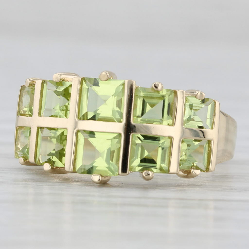 Light Gray 2.44ctw Peridot Ring 14k Yellow Gold Size 6 Cocktail