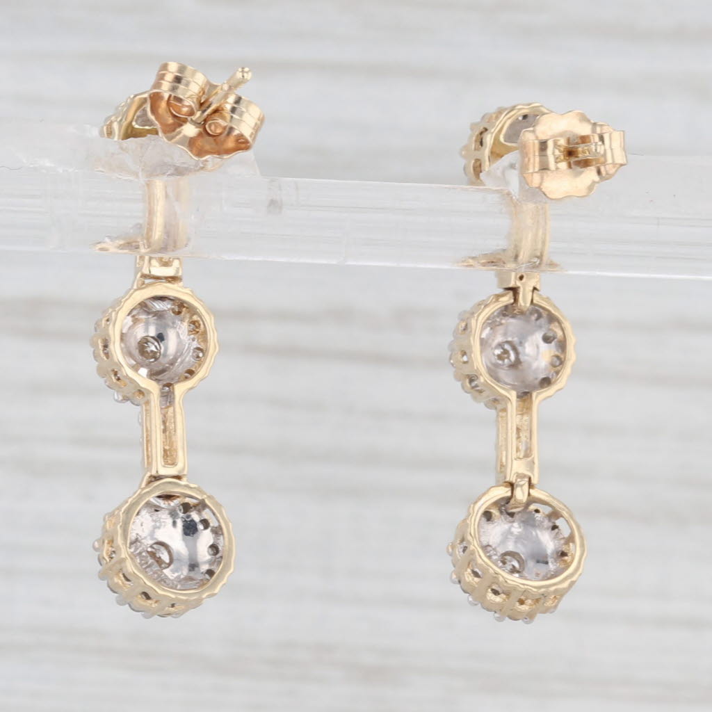 Light Gray 0.40ctw Diamond Journey Drop Earrings 14k Yellow Gold