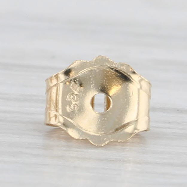 Light Gray Leaf Stud Earrings 14k Yellow Gold