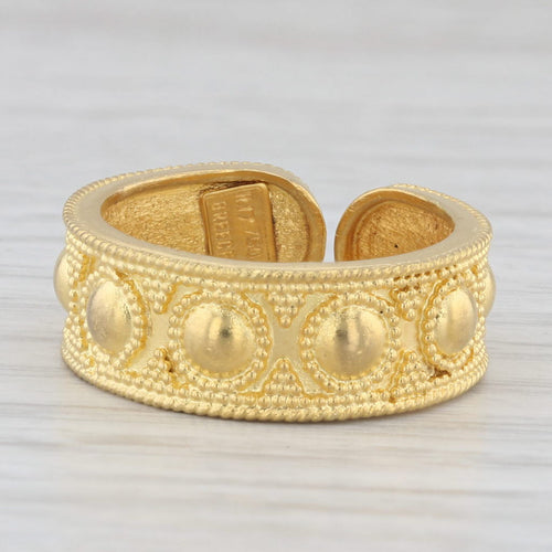 Light Gray Ilias Lalaounis Ornate Dots Ring 18k Yellow Gold Adjustable Size Greece
