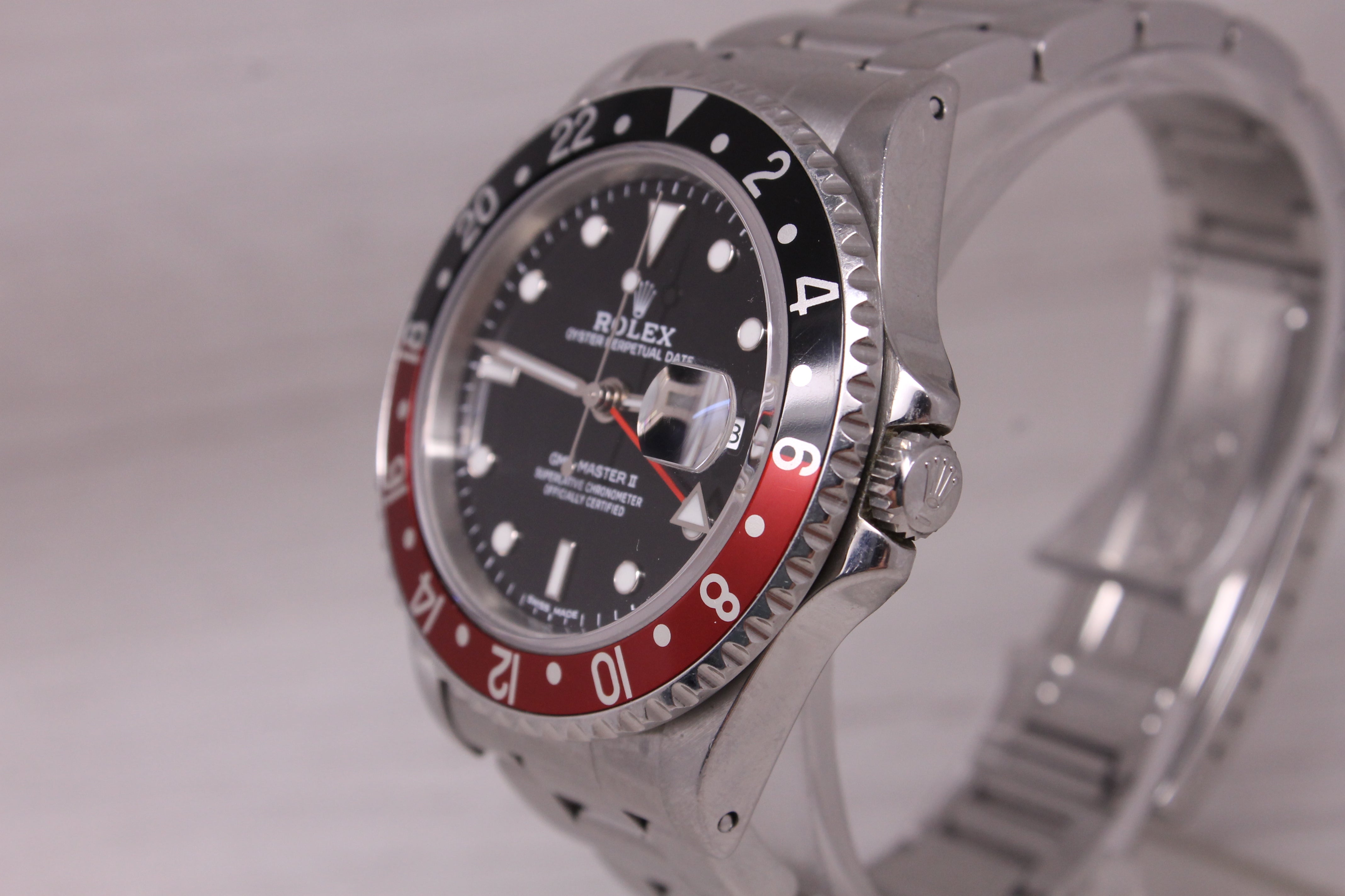 Vintage 1995 Rolex GMT Master II 16710 Mens 40mm Steel Watch Oyster Coke Bezel