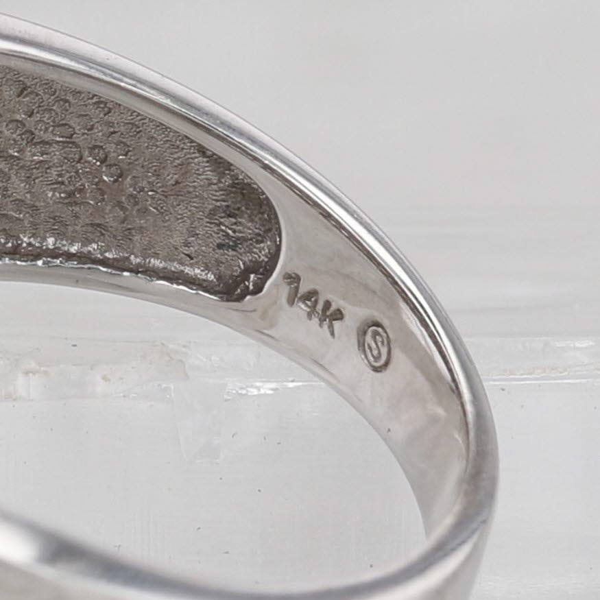 0.47ctw Diamond Band 14k White Gold Size 7 Wedding Anniversary Ring
