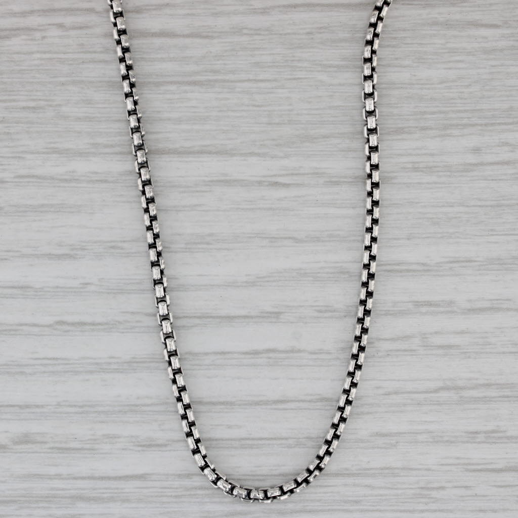 Gray David Yurman Box Chain Necklace Sterling Silver 14k Gold 18" 2.5mm